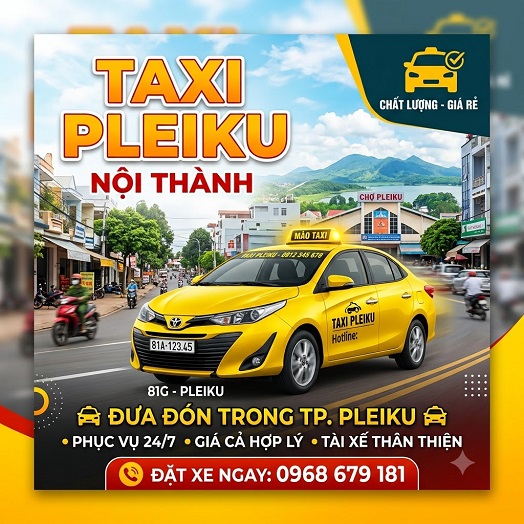 Khu vực phục vụ taxi Pleiku Gia Lai